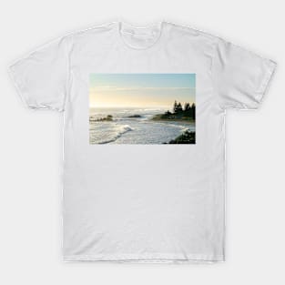 Hazy atmosphere caused by Cyclone Cody's large waves and swells at Mount Maunganui, New Zealand. T-Shirt